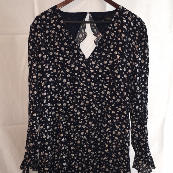 Suzanne Betro Open Back Floral Print Dress | Size 1X - Picture 1 of 9